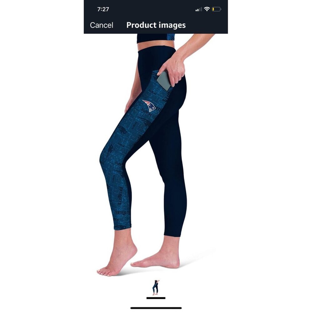 Certo  NFL Women's New England Patriots‎ Assembly Leggings, Navy small pockets - Picture 5 of 7